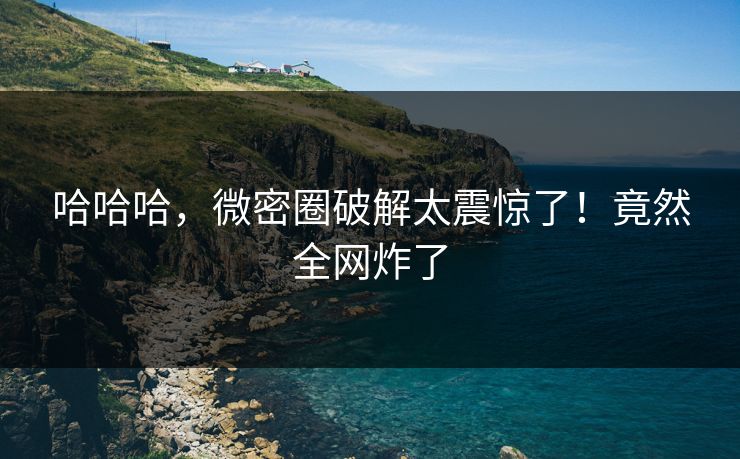 哈哈哈，微密圈破解太震惊了！竟然全网炸了