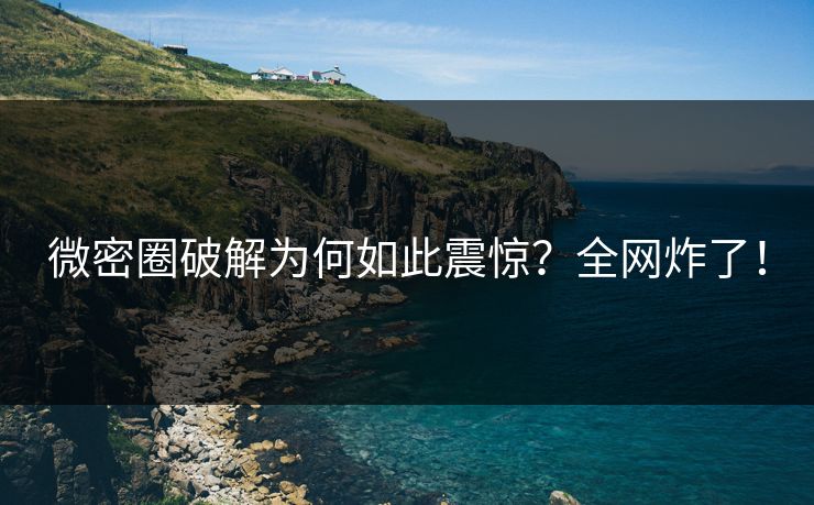 微密圈破解为何如此震惊？全网炸了！