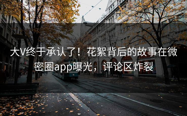 大V终于承认了！花絮背后的故事在微密圈app曝光，评论区炸裂