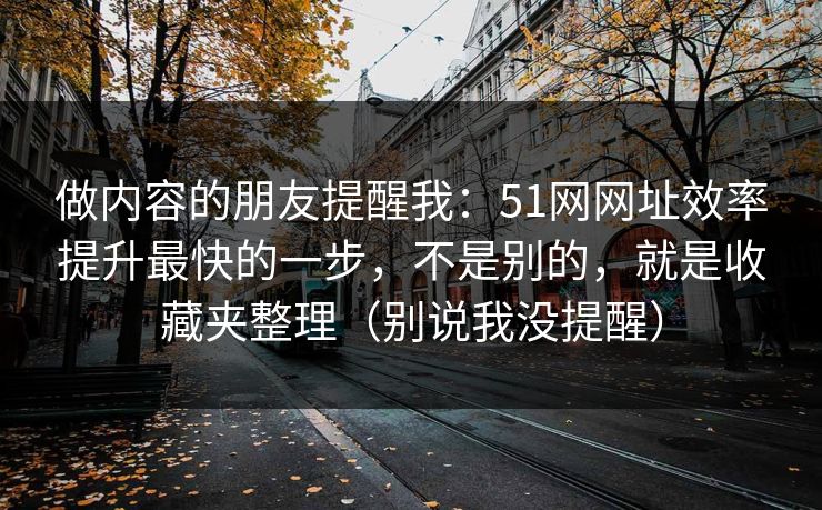 做内容的朋友提醒我：51网网址效率提升最快的一步，不是别的，就是收藏夹整理（别说我没提醒）